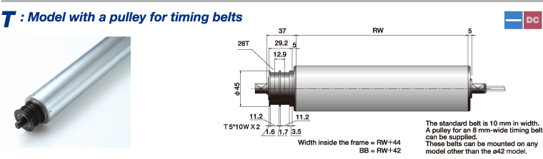 V: Model with a pulley for V-belts 