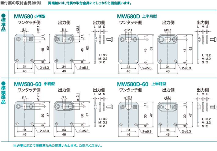 付属の取付金具